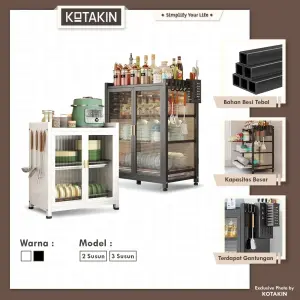 Rak Piring Lemari Dapur Tertutup